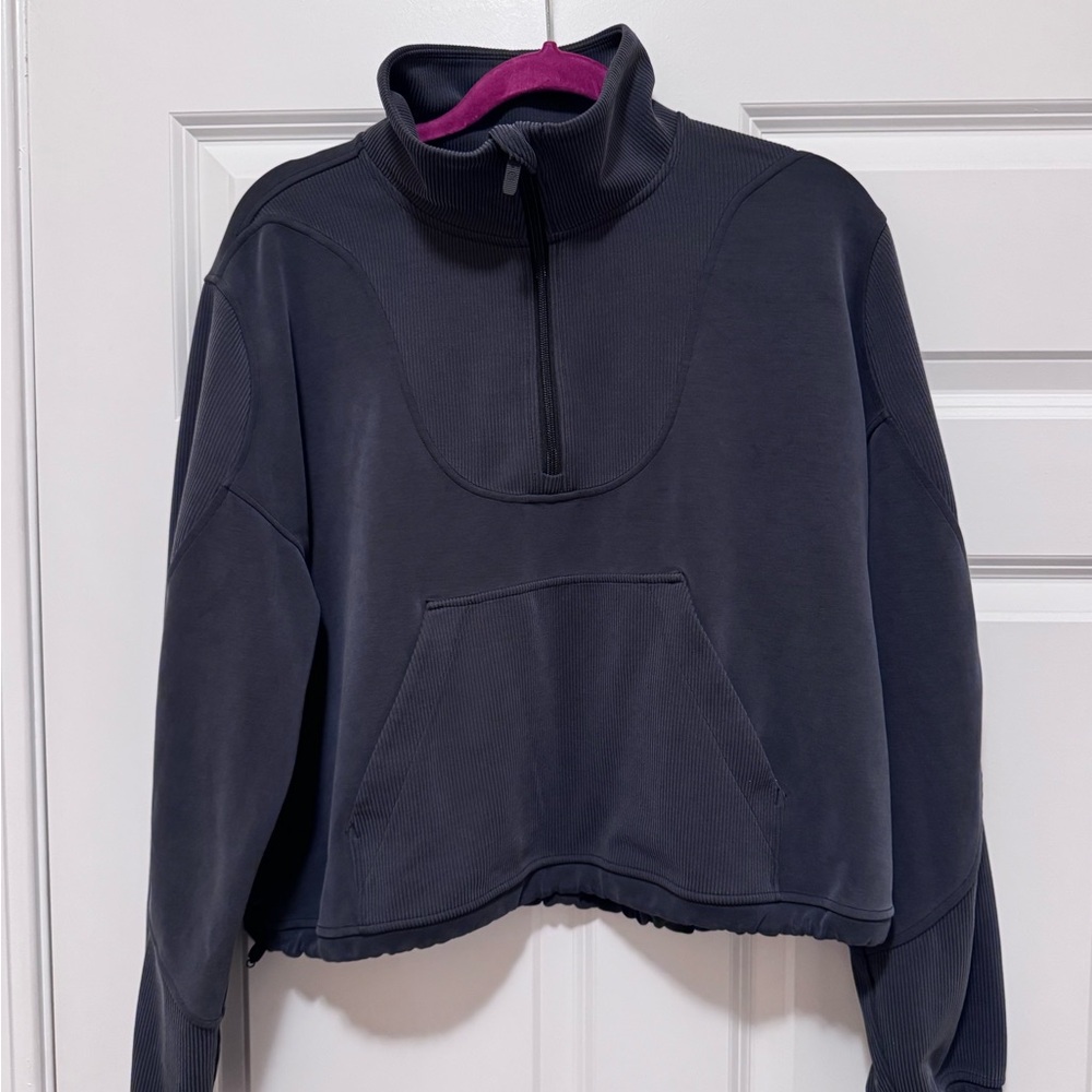 Women's Lululemon softstreme Black/Gray Quarter-Zip Sweater